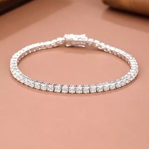 Brand New 925 Tennis Bracelet Zircon Stone Ice FREE SHIP!  6.2 inches long